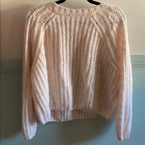 Light pink cropped knit sweater - Picture 2 of 2